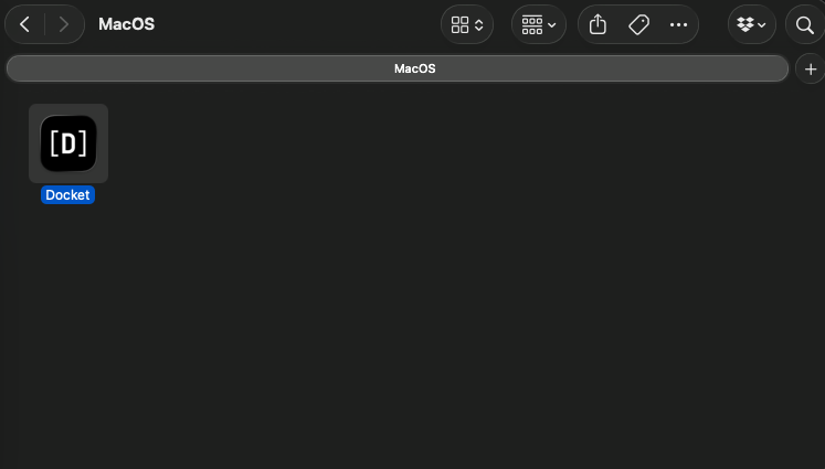 Launching Docket on macOS