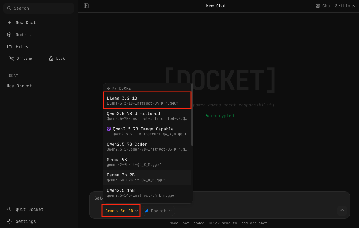 Load Model from Chat