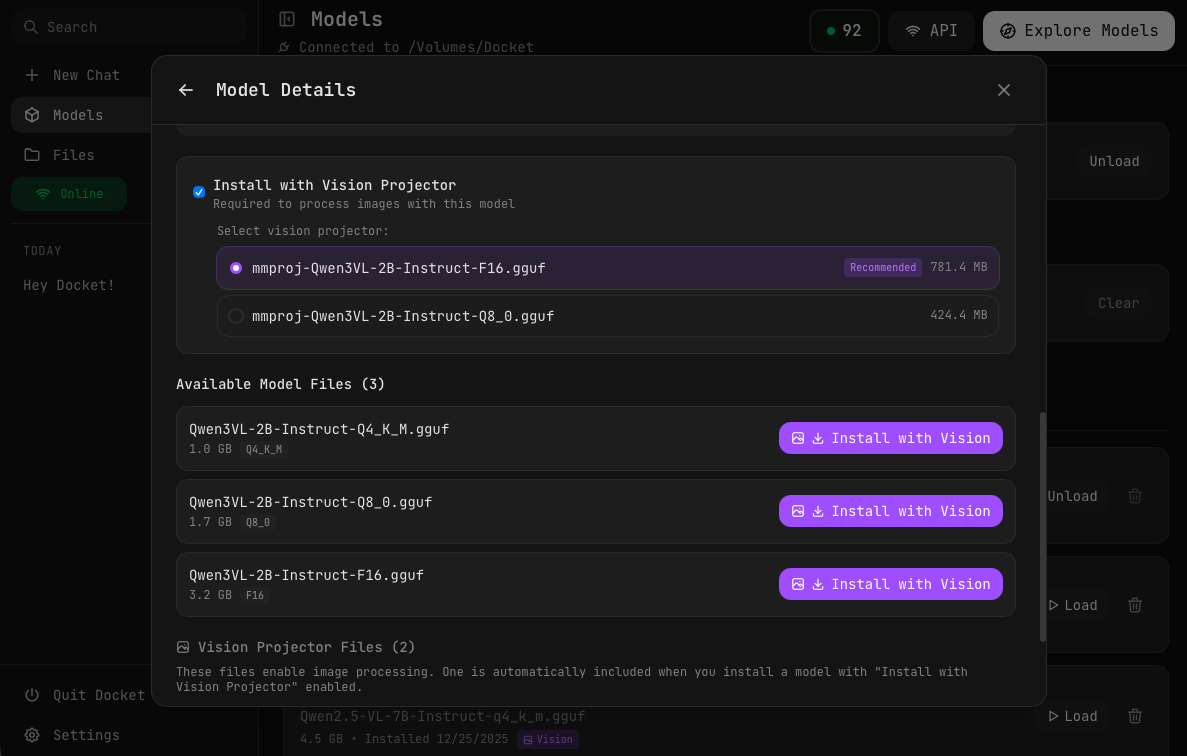 Install with Vision Projector