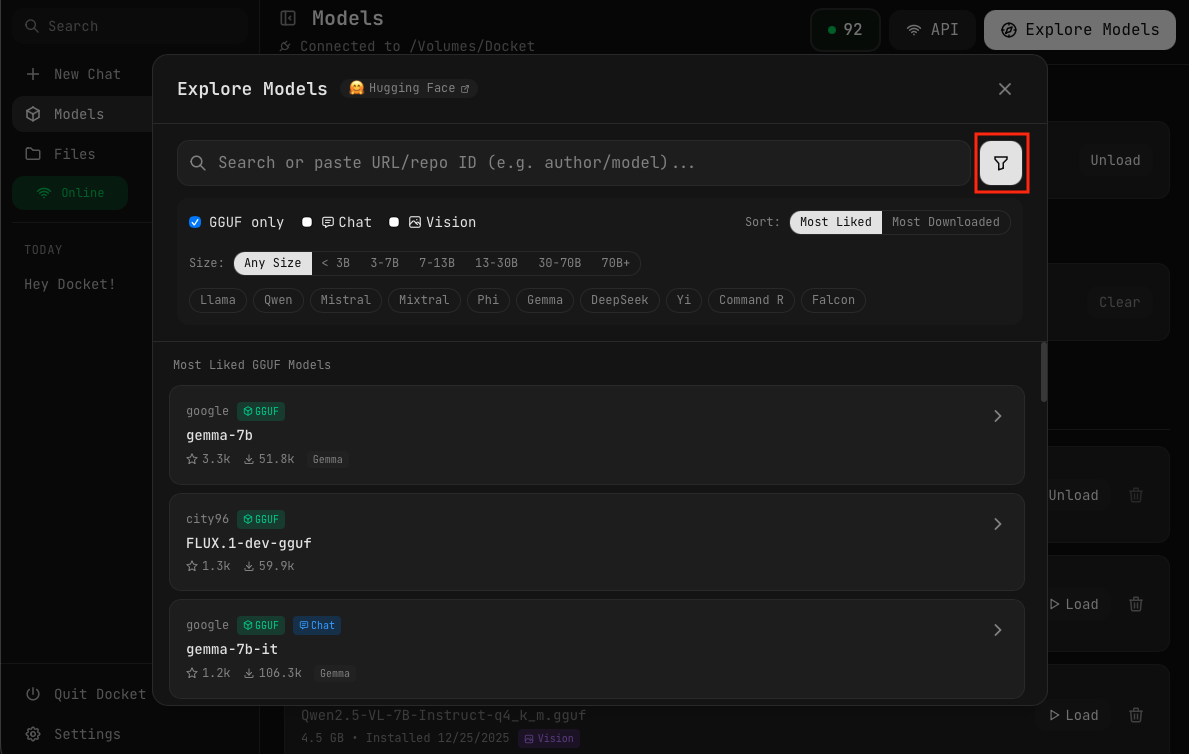 Filter and Sort Models